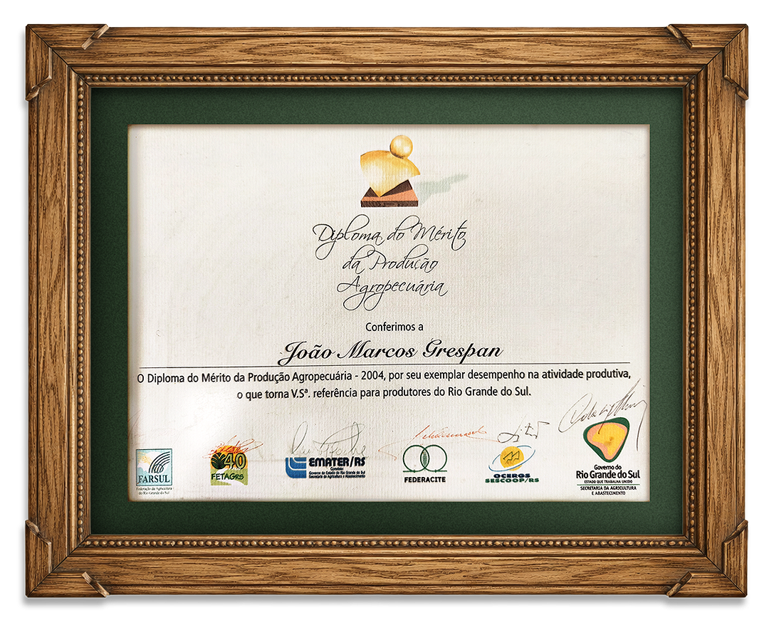 Reconhecimento estadual concedido a João Marcos Grespan